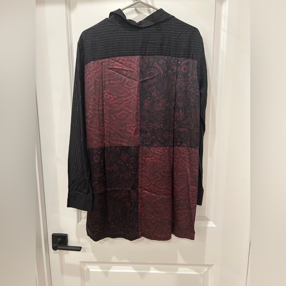 Johnny Was Black and Red Patterned Button-Down Shirt - Picture 2 of 6